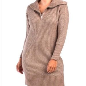 cupcakes & cashmere Tan Long Sleeve Dress